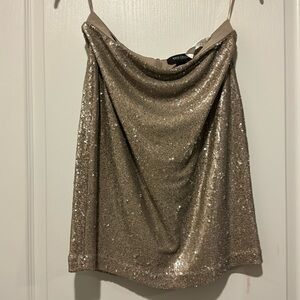 gold sequin skirt